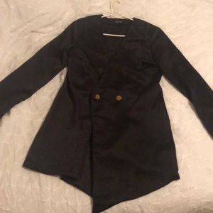 Oversized black blazer dress